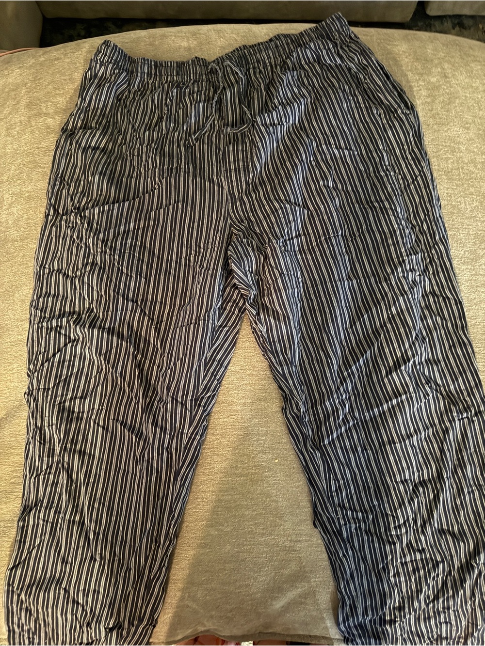 Serra Black and White Striped Jogger Pants